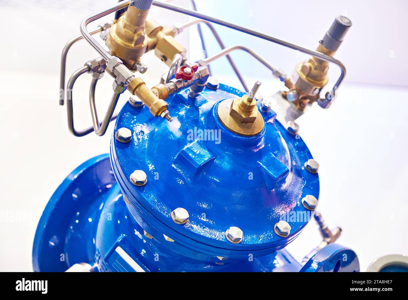 Soupape de réduction de pression d'alimentation en eau à l'exposition Banque D'Images