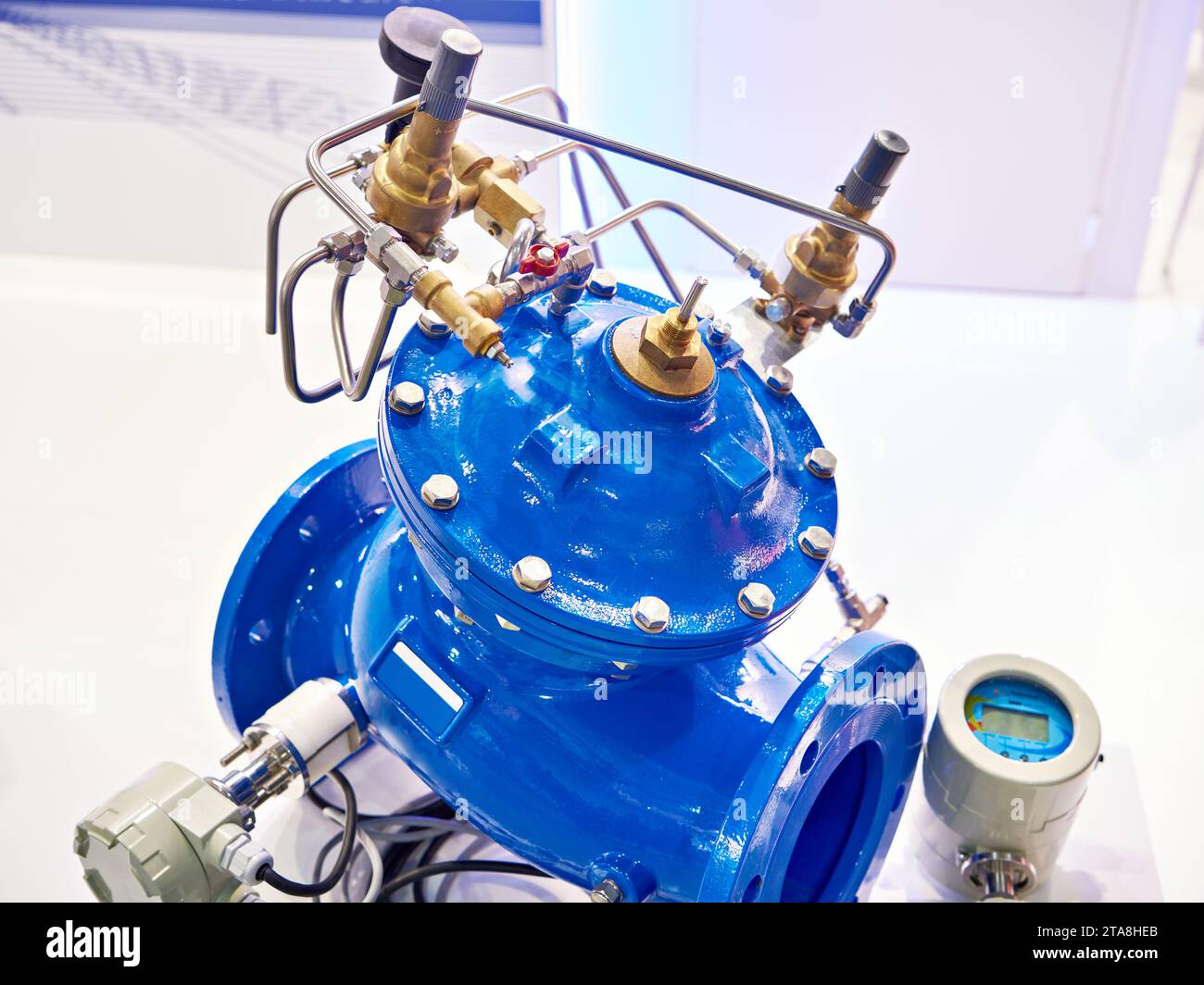 Soupape de réduction de pression d'alimentation en eau à l'exposition Banque D'Images