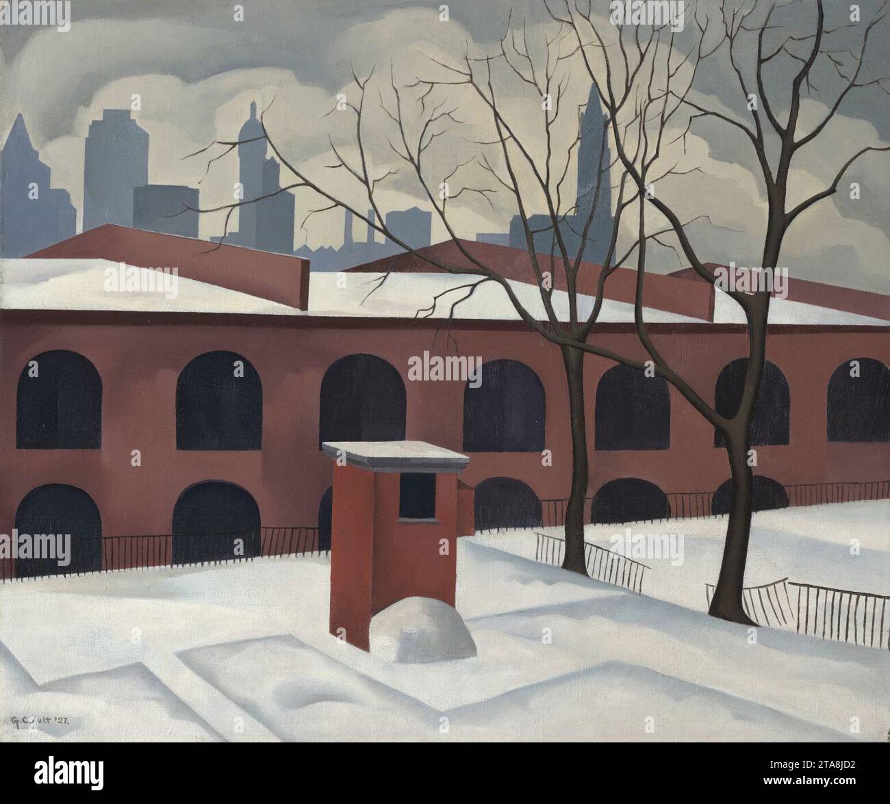 Vue de Brooklyn par George Ault (1927). Banque D'Images