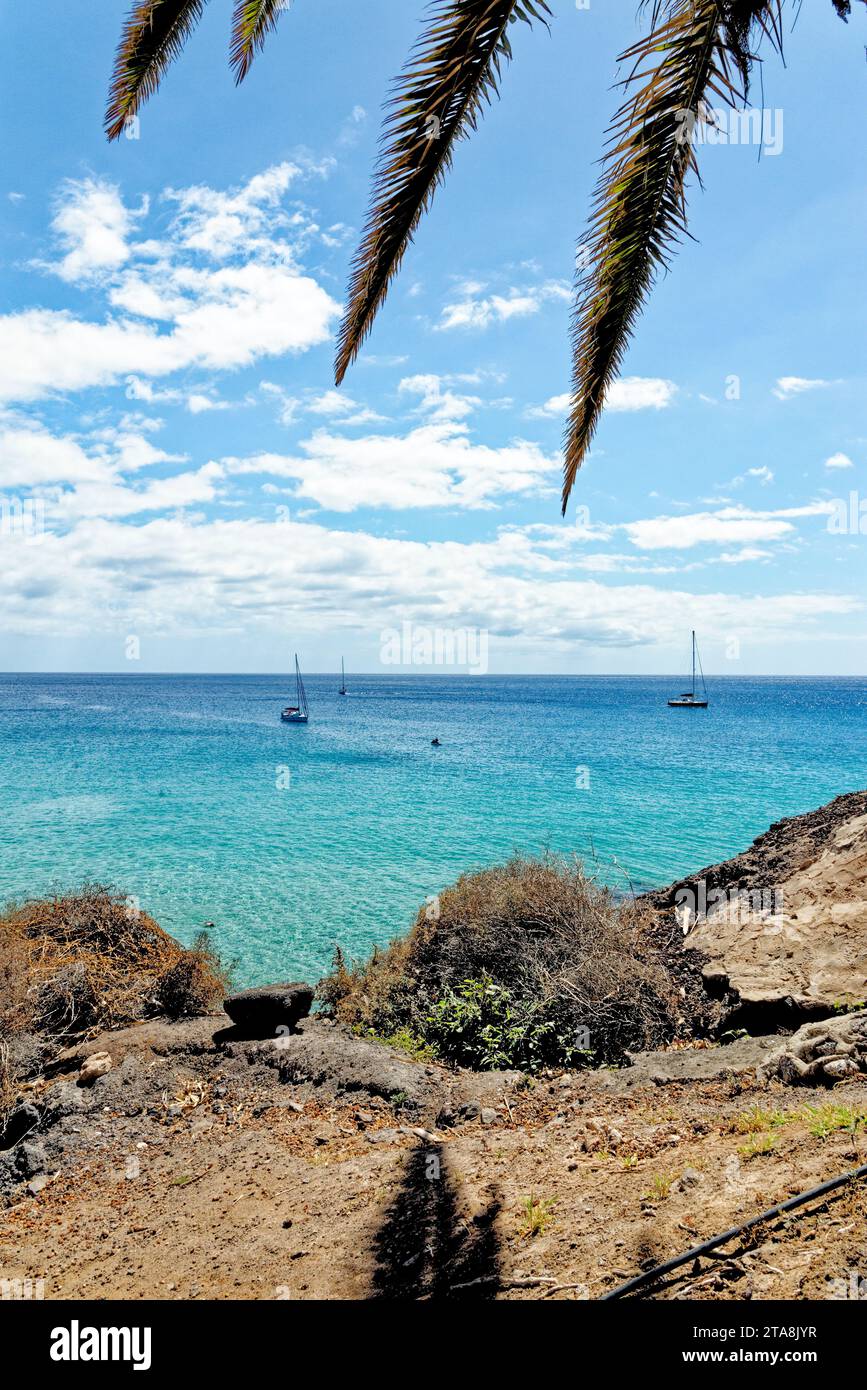 Plage en Morro Jable, péninsule de Jandia, Fuerteventura, Îles Canaries, Espagne - 23.09.2023 Banque D'Images