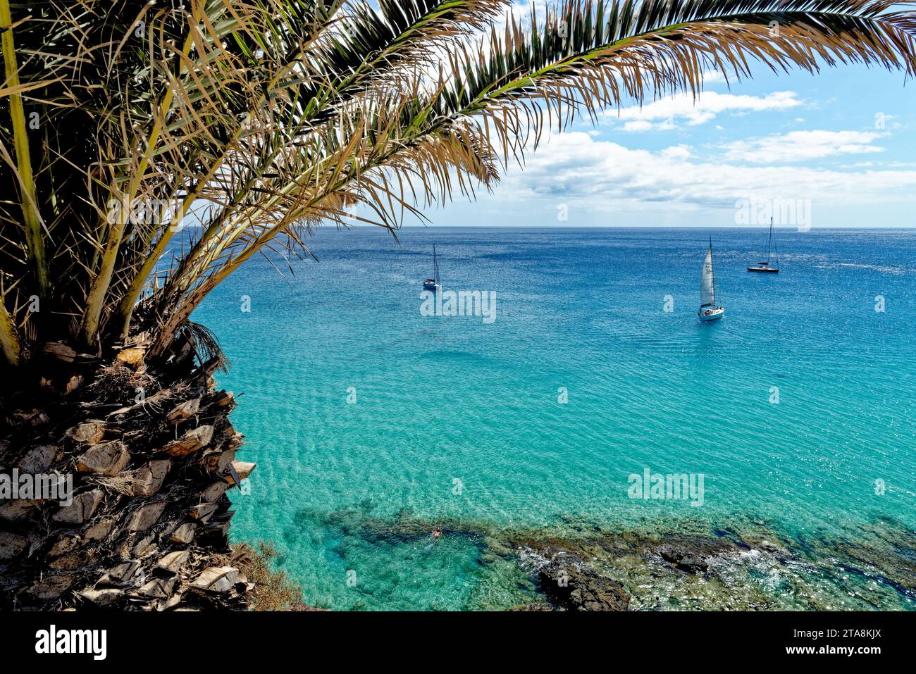 Plage en Morro Jable, péninsule de Jandia, Fuerteventura, Îles Canaries, Espagne - 23.09.2023 Banque D'Images