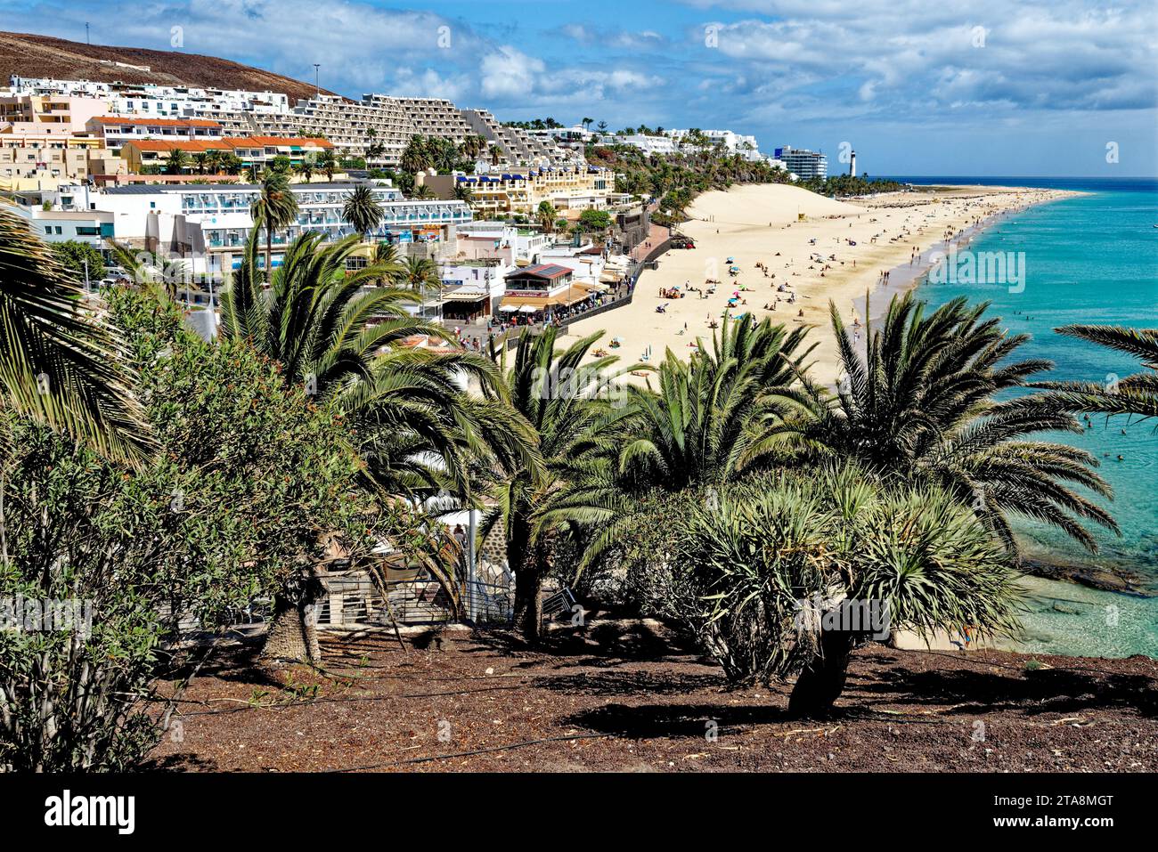 Plage en Morro Jable, péninsule de Jandia, Fuerteventura, Îles Canaries, Espagne - 23.09.2023 Banque D'Images