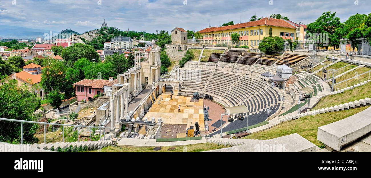 Théâtre romain de Philippopolis, Plovdiv, Bulgarie Banque D'Images