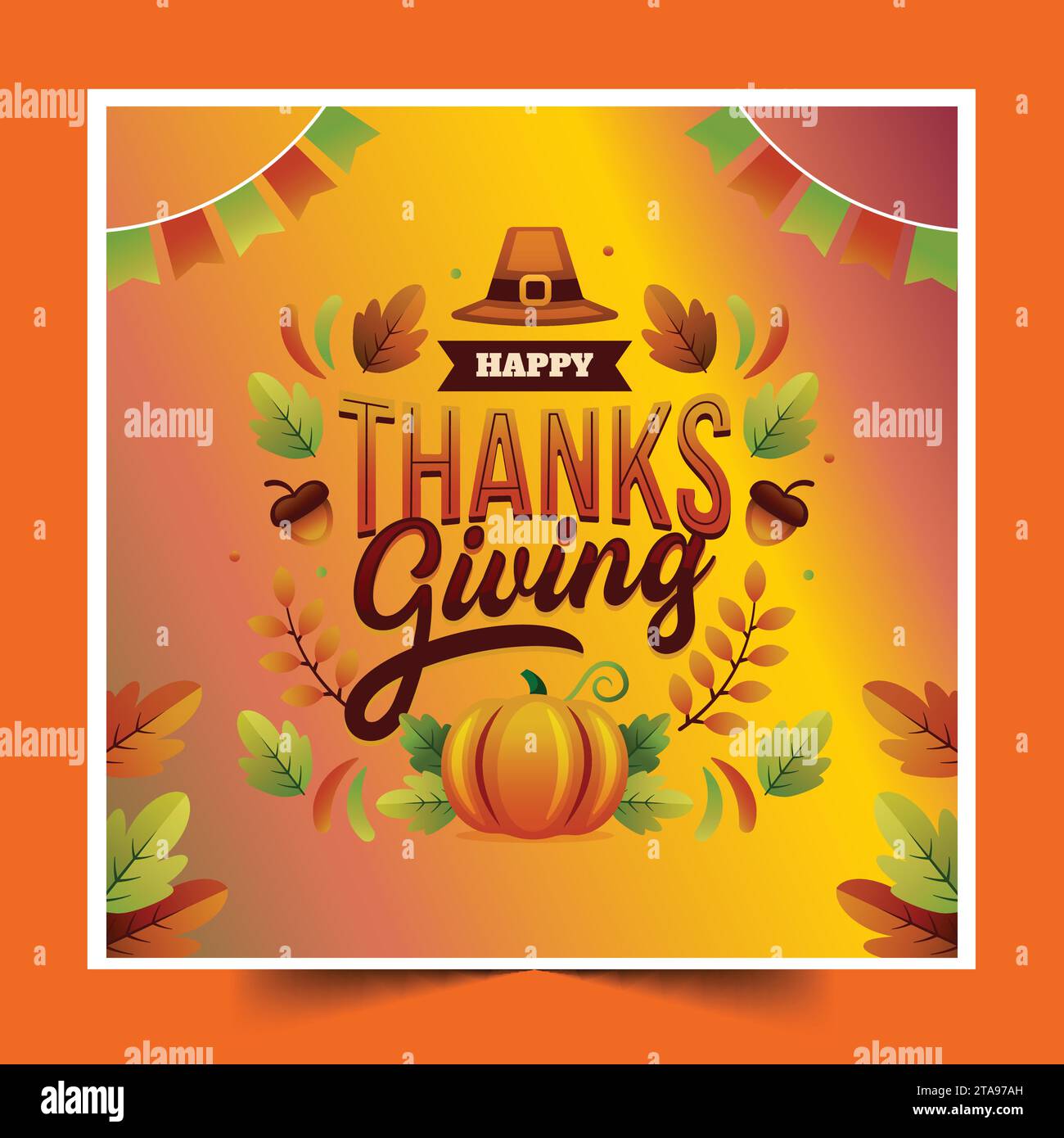 illustration vectorielle de conception de célébration de thanksgiving de texte dégradé Illustration de Vecteur