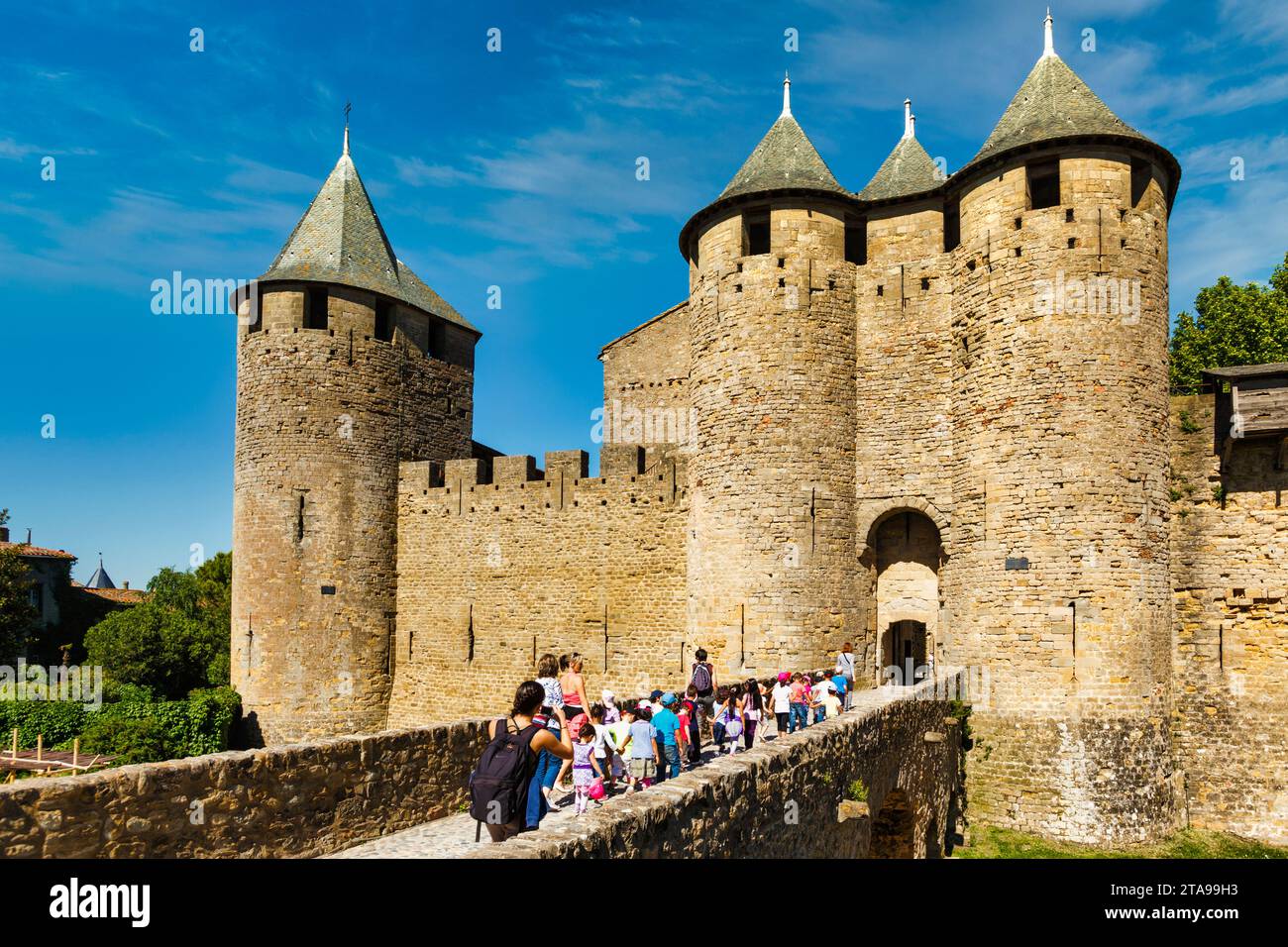 Le Château, Carcassonne, Languedoc-Roussillon, France Banque D'Images