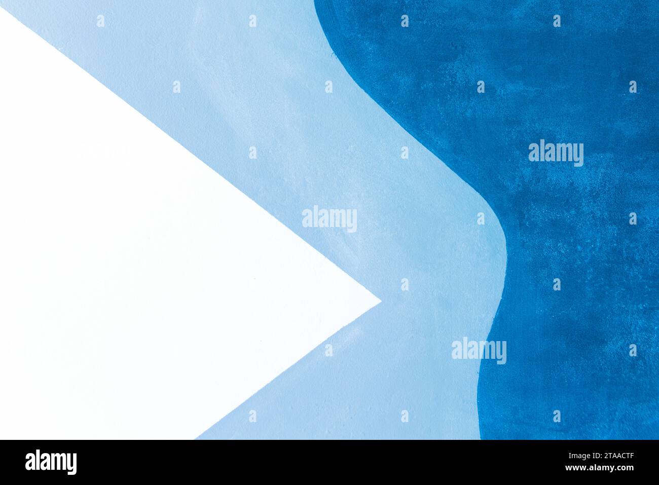 Bleu blanc Abstract View 3 trois couleurs Wall Design arrière-plan motif géométrique. Banque D'Images