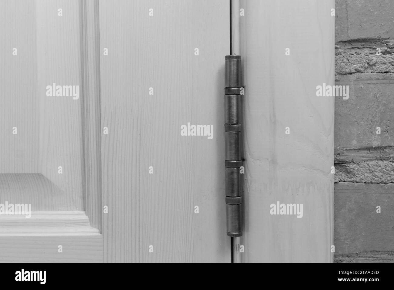 Charnière de porte grise objet métal élément de détail de porte partie, gros plan, macro. Banque D'Images