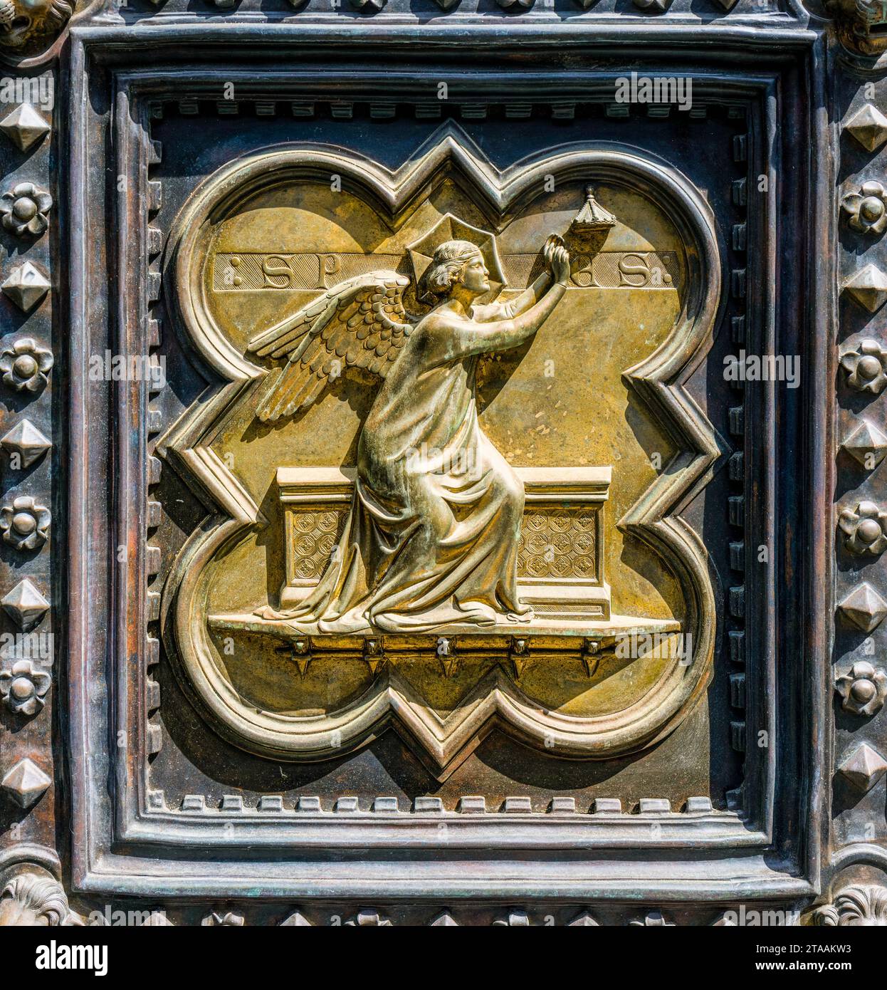 Panneau représentant Hope, Battistero di San Giovanni, Florence, Italie Banque D'Images