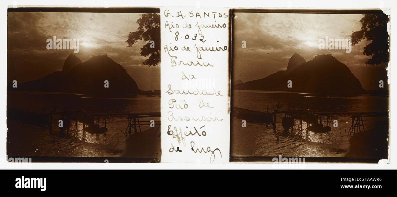 Vista da praia da Saudade e do Pão de Açúcar (002080Vol02Cx0519). Banque D'Images