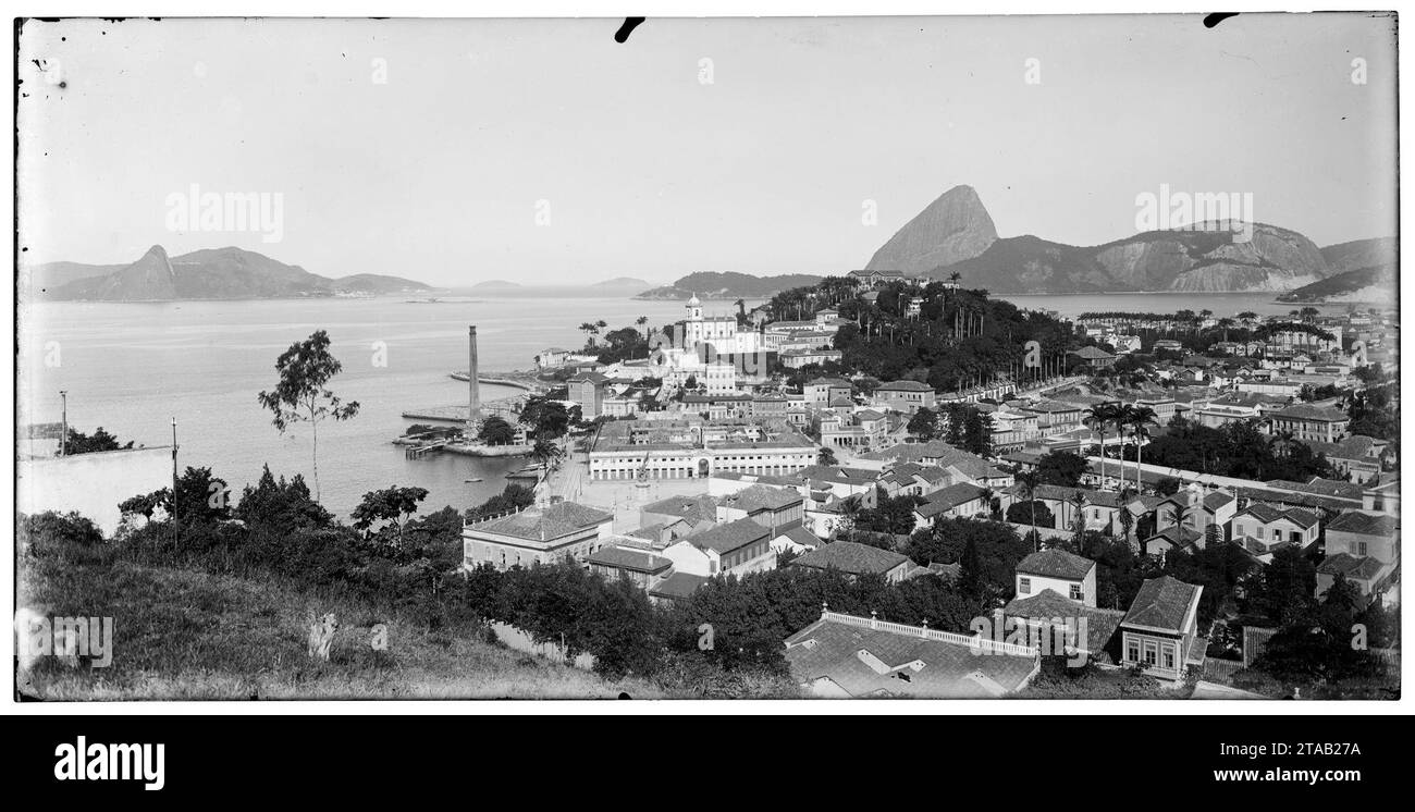 Vista do bairro da Glória e do Morro do Pão de Açúcar (0071530cx002-07). Banque D'Images