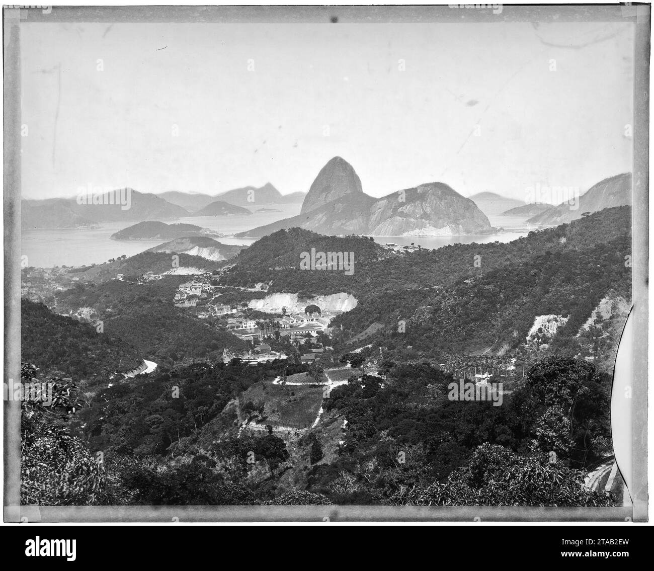 Vista do Morro do Pão de Açucar a partir de Santa Teresa (0072430cx036-07). Banque D'Images