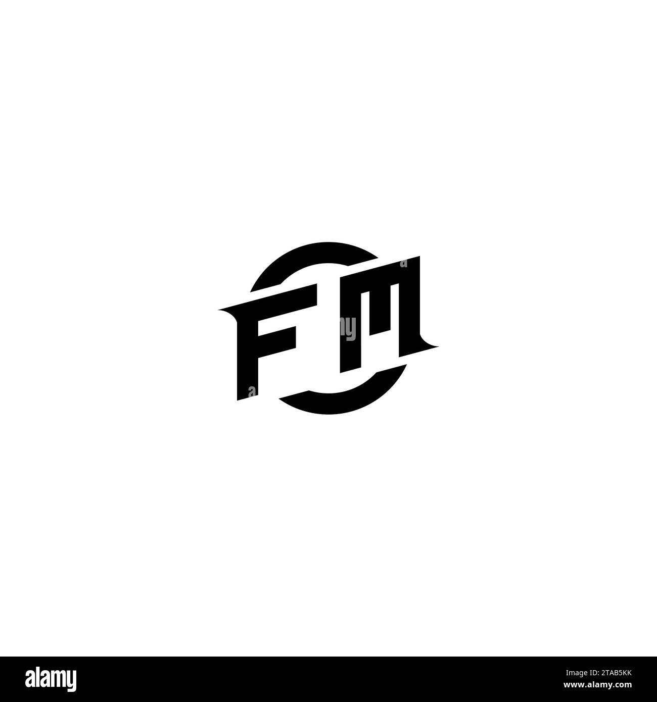 Logo de jeu initial FM, conception de bannière pour votre équipe de sports électroniques ou de streaming Illustration de Vecteur