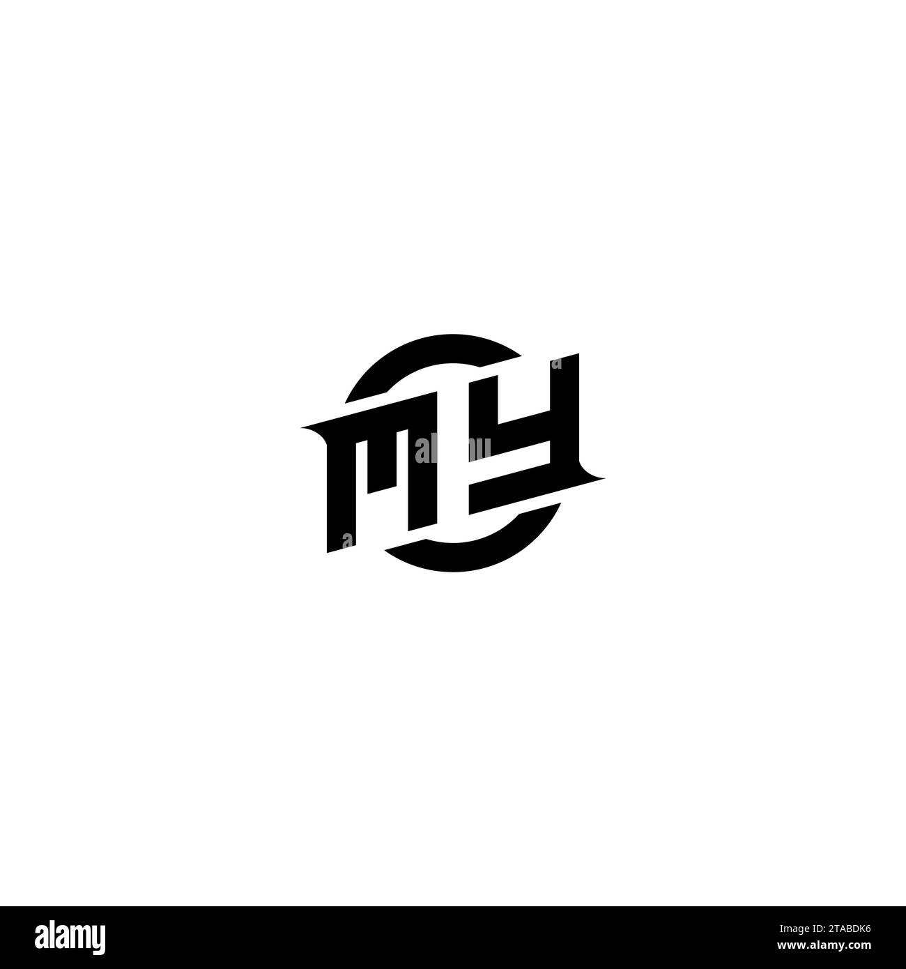 MON logo de jeu initial, la conception de bannière pour votre équipe e-sports ou de streaming Illustration de Vecteur