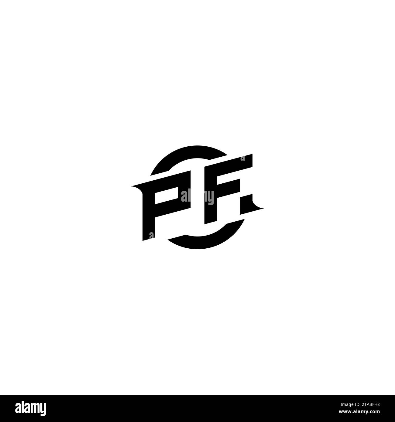 PF logo de jeu initial, conception de bannière pour votre équipe de sports électroniques ou de streaming Illustration de Vecteur