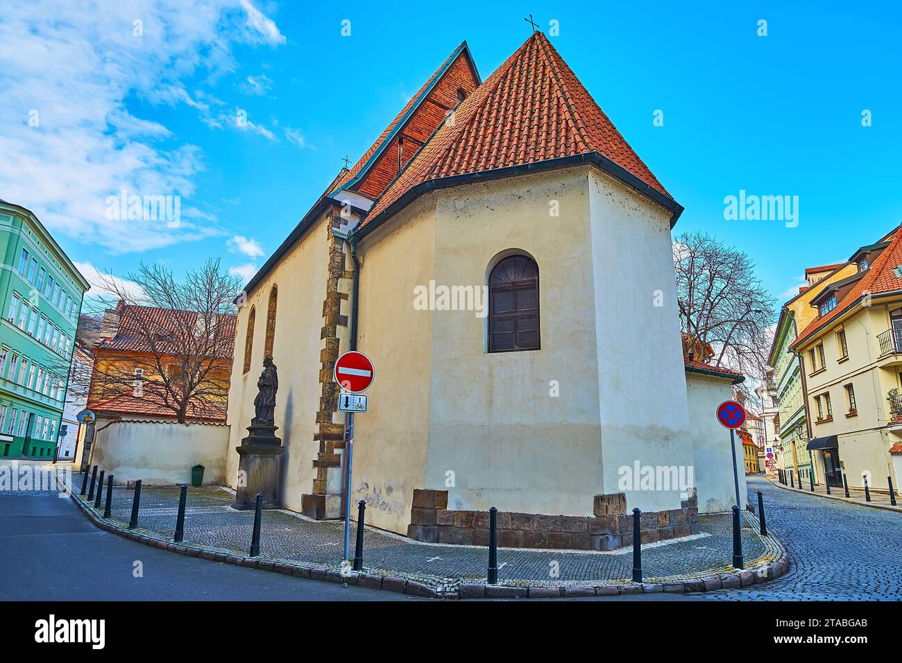 Abside de l'église gothique médiévale de Saint-Jean-Baptiste Na Pradle, Mala Strana, Prague, Tchéquie Banque D'Images