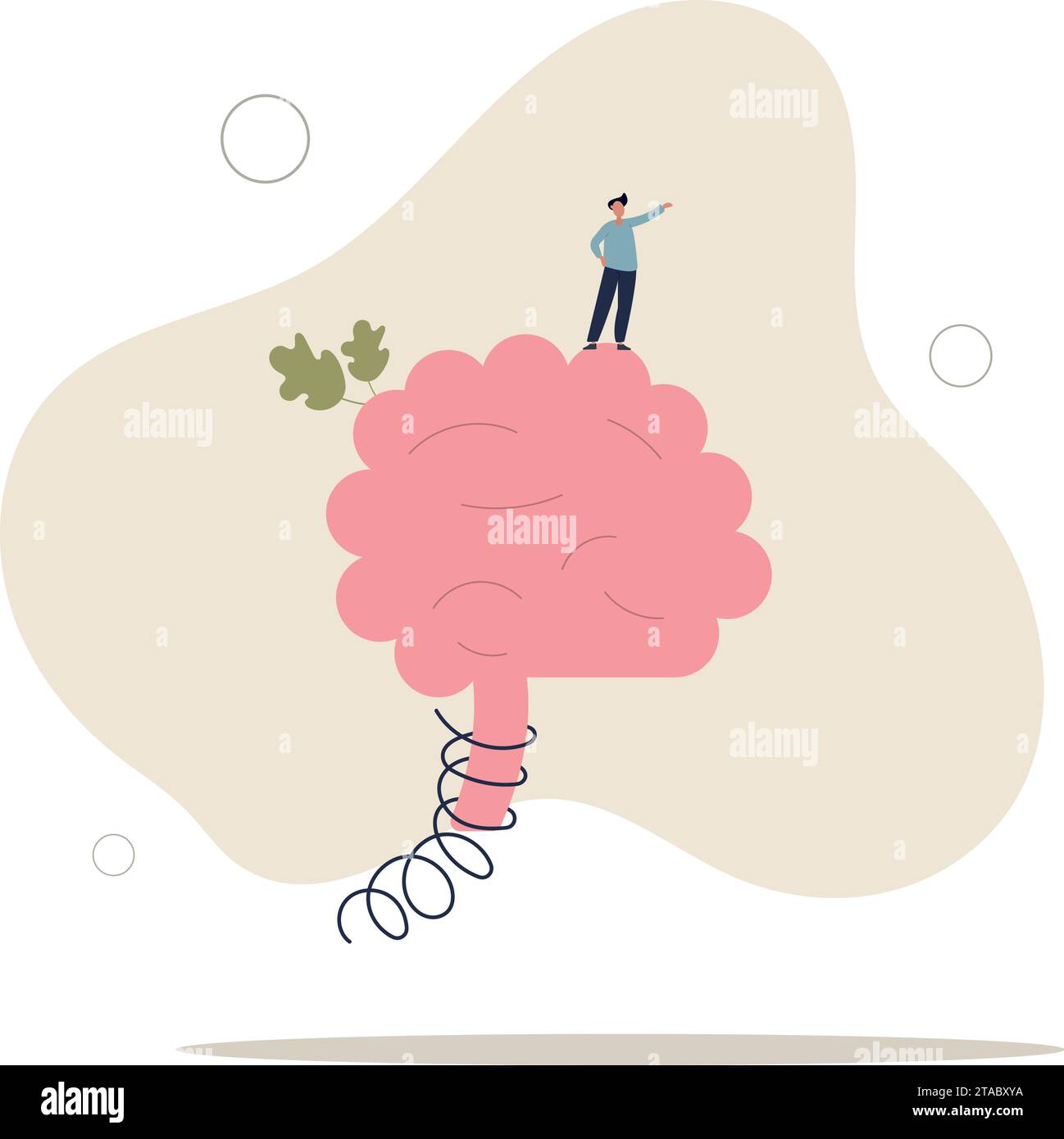 Intelligence cérébrale, résilience ou créativité pour contrôler le processus de pensée pour une nouvelle idée, intelligente ou sagesse pour brainstormer, imagination à la réussite concept. Illustration de Vecteur