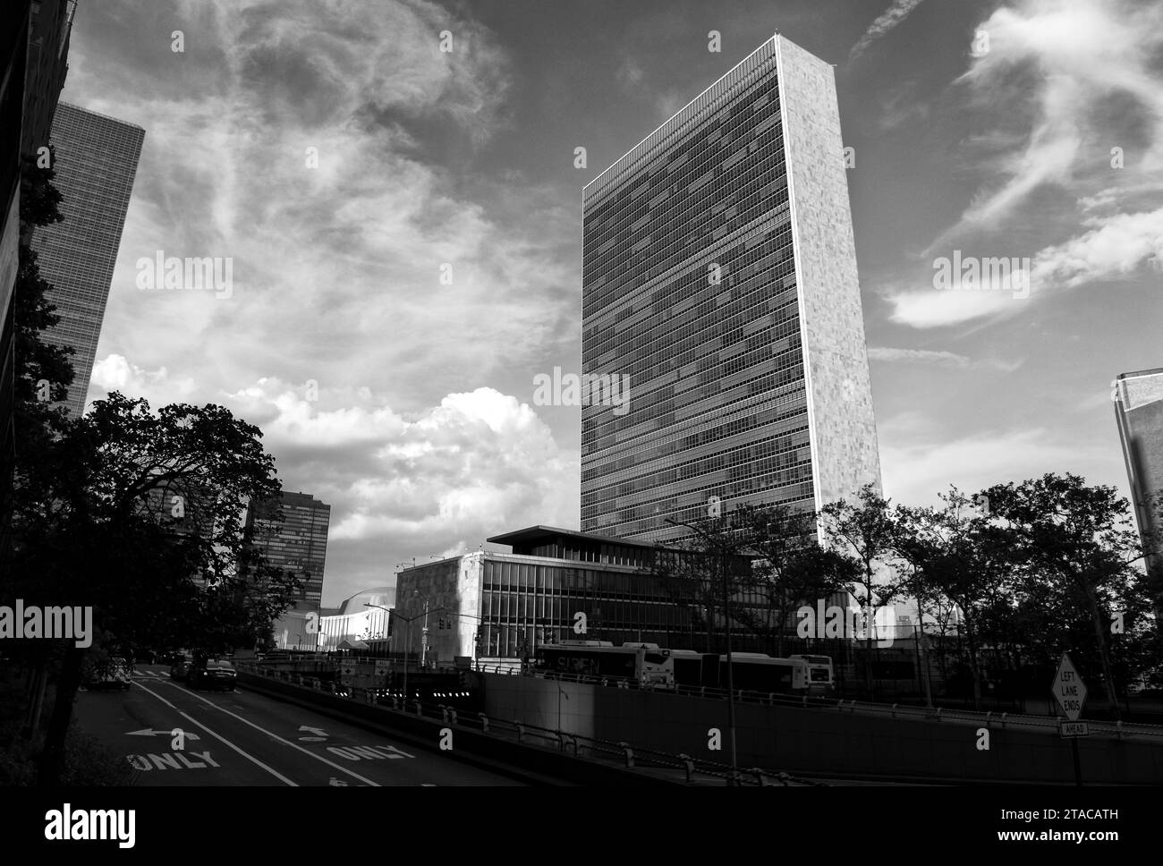 NEW YORK, États-Unis - 26 mai 2018 : le bâtiment des Nations Unies à New York est le siège de l'organisation des Nations Unies. Assemblée générale des Nations Unies. Banque D'Images