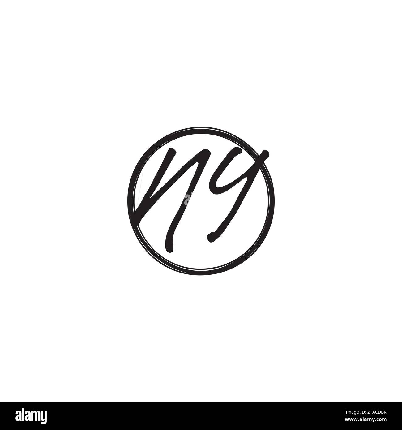 Lettres initiales de logo NY dans la conception professionnelle de haute qualité qui imprimeront bien sur tous les supports d'impression Illustration de Vecteur
