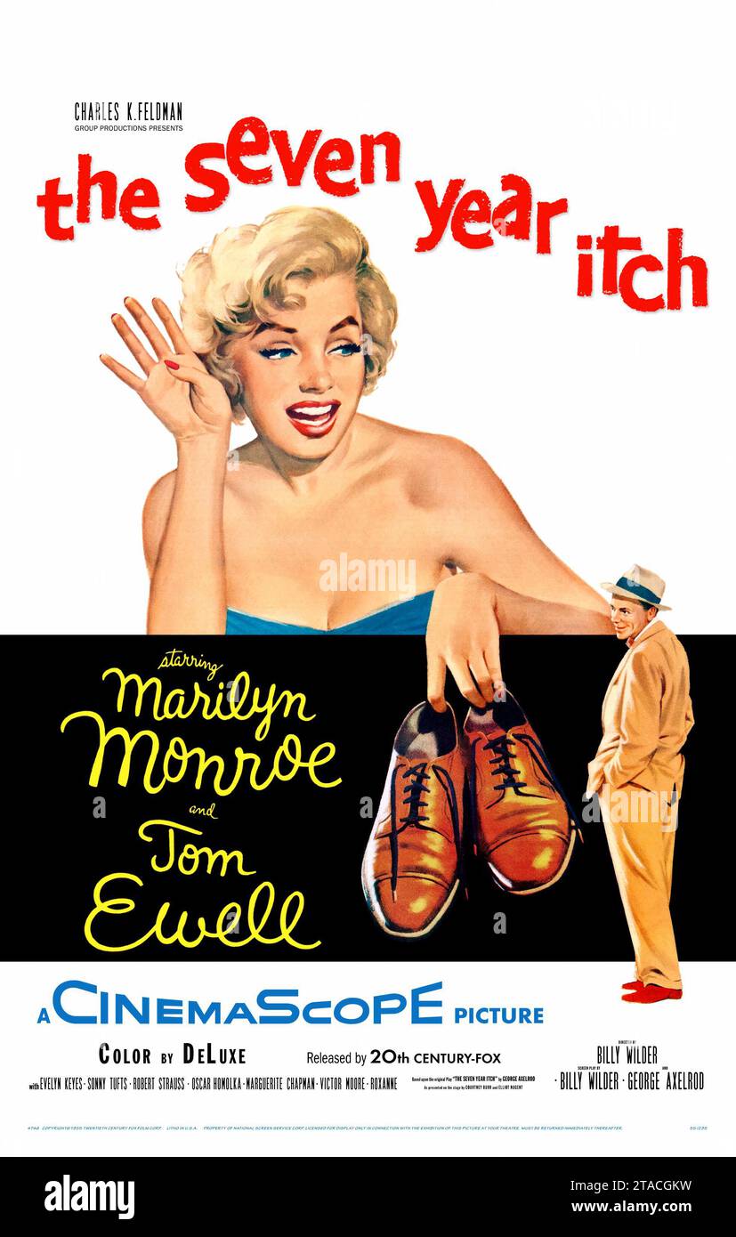 L'affiche de Marilyn Monroe qui gratte sept ans Banque D'Images