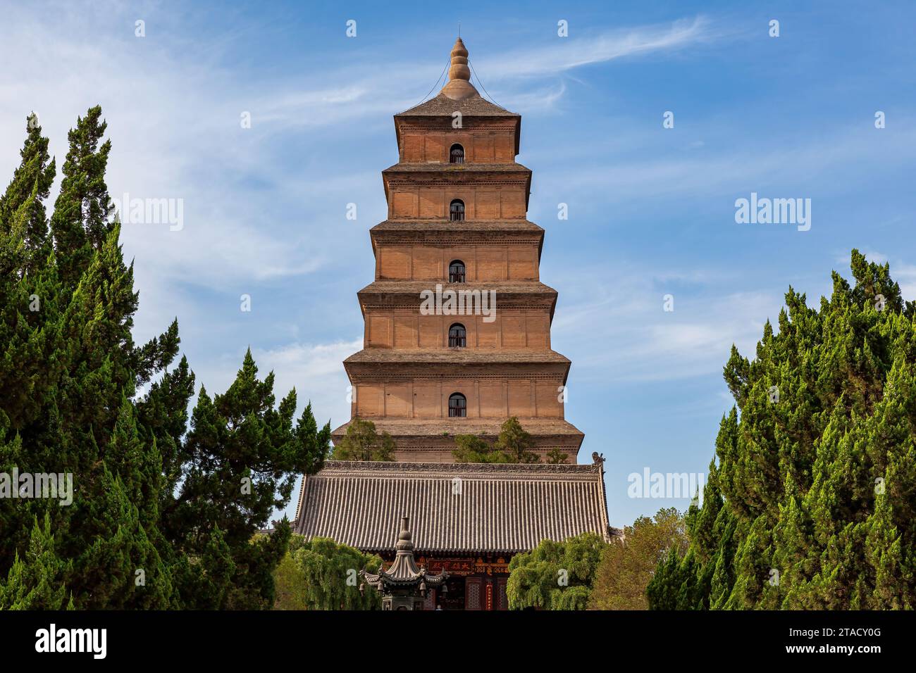 La grande pagode de l'oie sauvage en Chine de Xian Banque D'Images