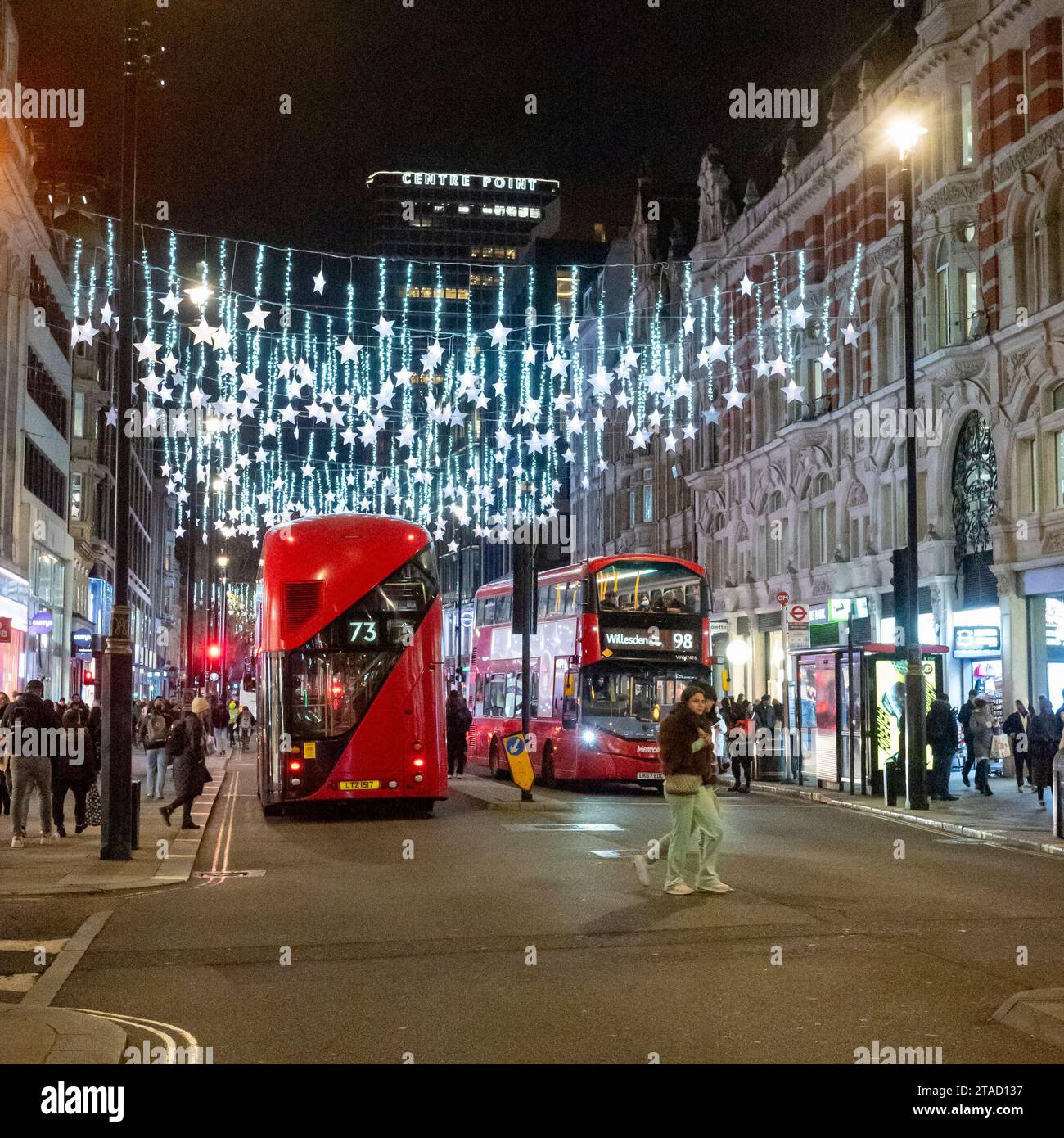 Lumières de Noël sur Oxford Street, Londres, Royaume-Uni, 2023 Banque D'Images