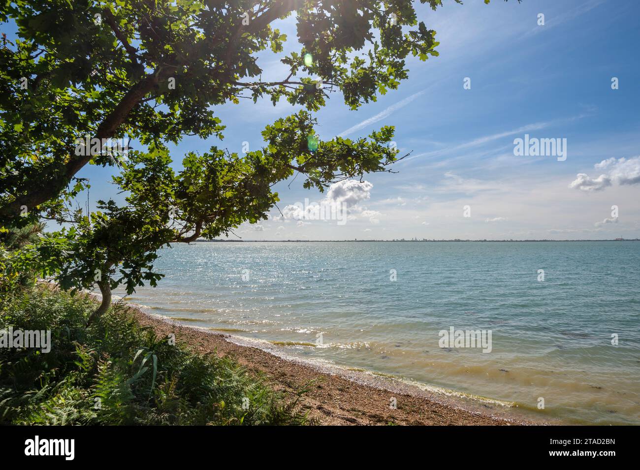 Vue du port de Langstone depuis Hayling Island dans le Hampshire, Royaume-Uni Banque D'Images