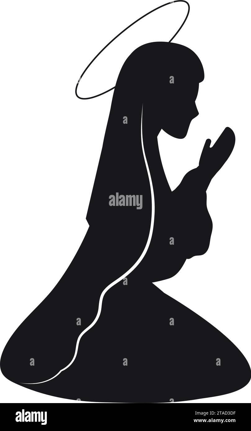 icône de silhouette de marie Illustration de Vecteur