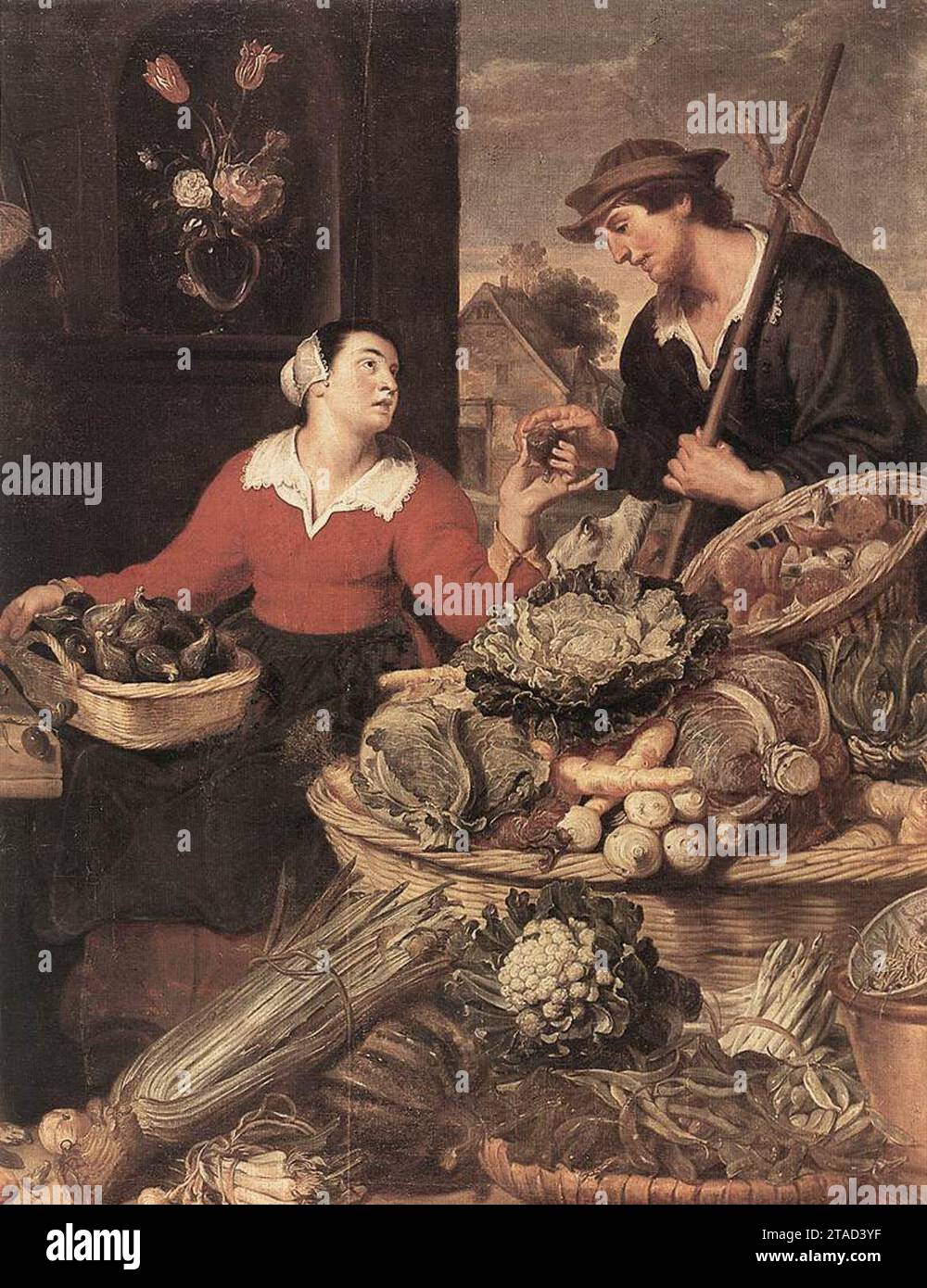 Taraud de fruits et légumes (détail) - par Frans Snyders Banque D'Images