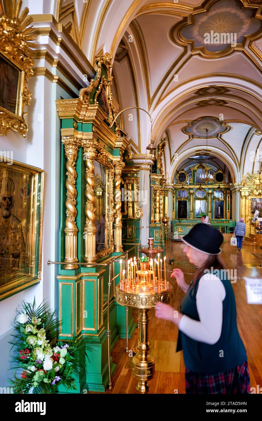 Saint-pétersbourg Russie. Nikolo Bogoyavlenskiy Morskoy Sobor. Cathédrale Saint-nicolas Naval Banque D'Images