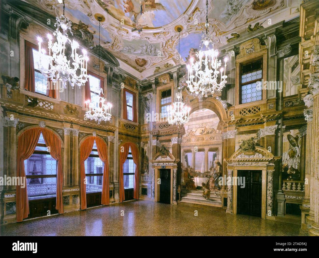Vue de la salle de bal vers le mur est 1743-50 par Giovanni Battista Tiepolo Banque D'Images
