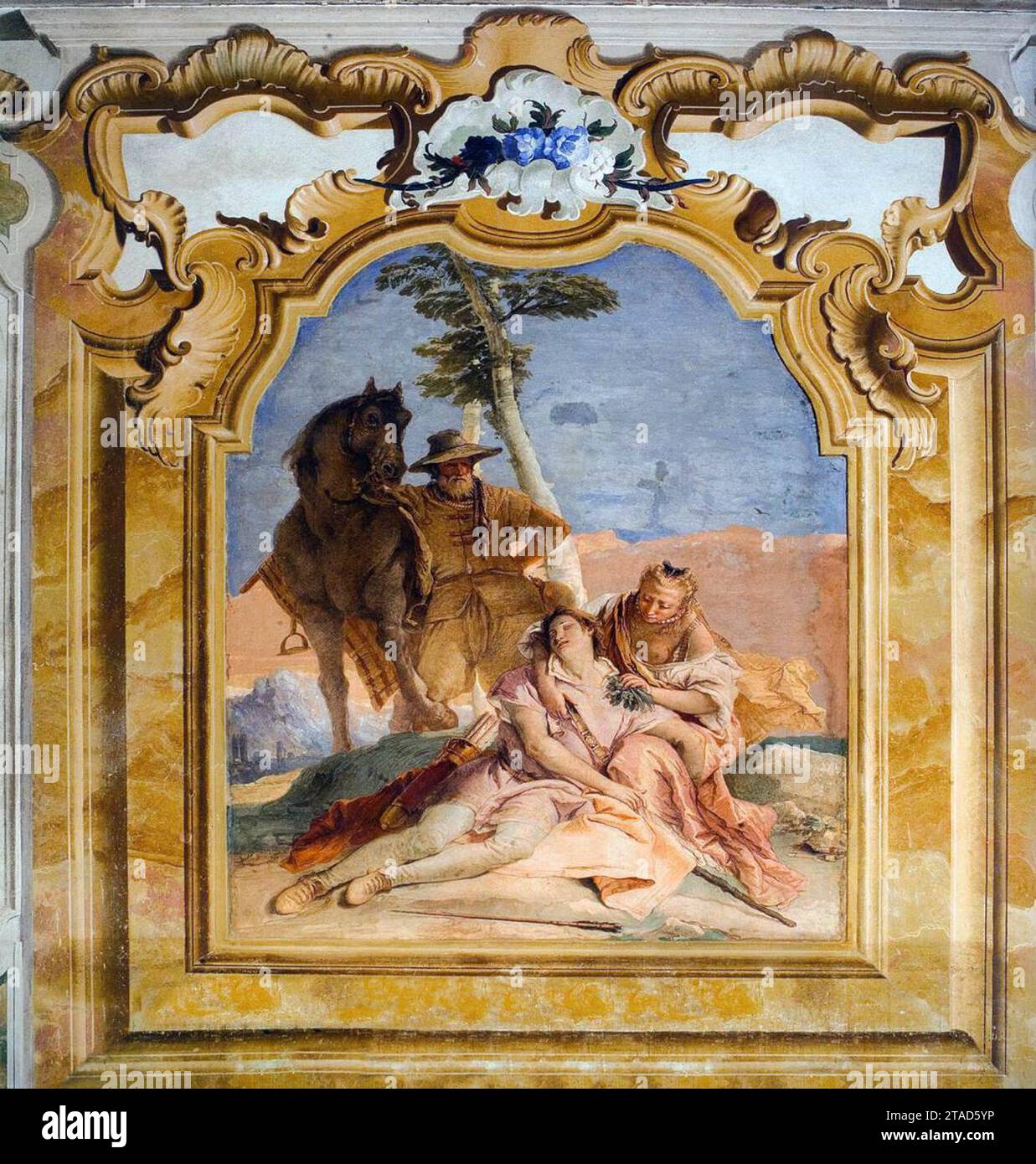 Angélique infirmières les blessures de Medoro 1757 par Giovanni Battista Tiepolo Banque D'Images