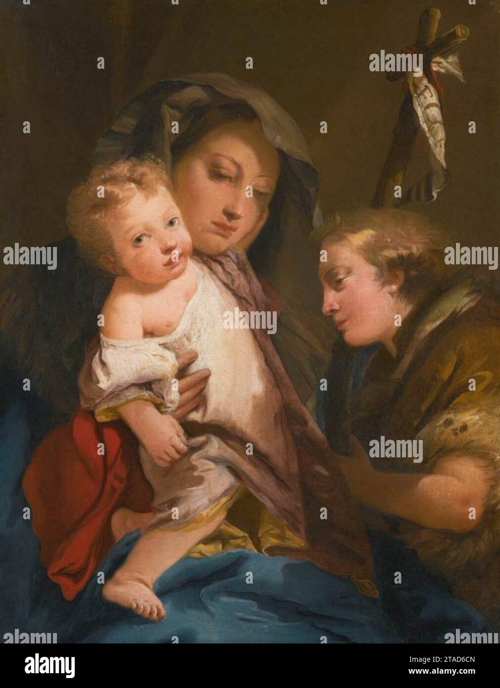 Vierge et enfant avec l'enfant Saint Jean Baptiste années 1770 par Giovanni Domenico Tiepolo Banque D'Images