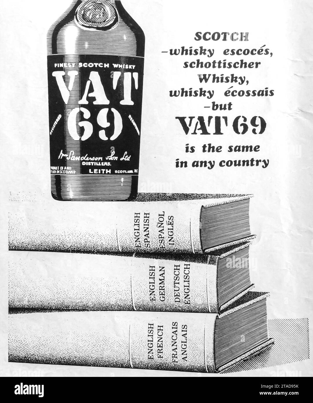 1968 TVA 69 annonce whisky scotch Banque D'Images