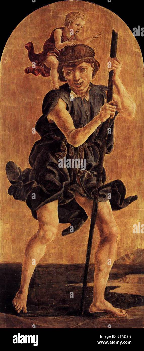 St Christophe vers 1484 par Cosme Tura Banque D'Images