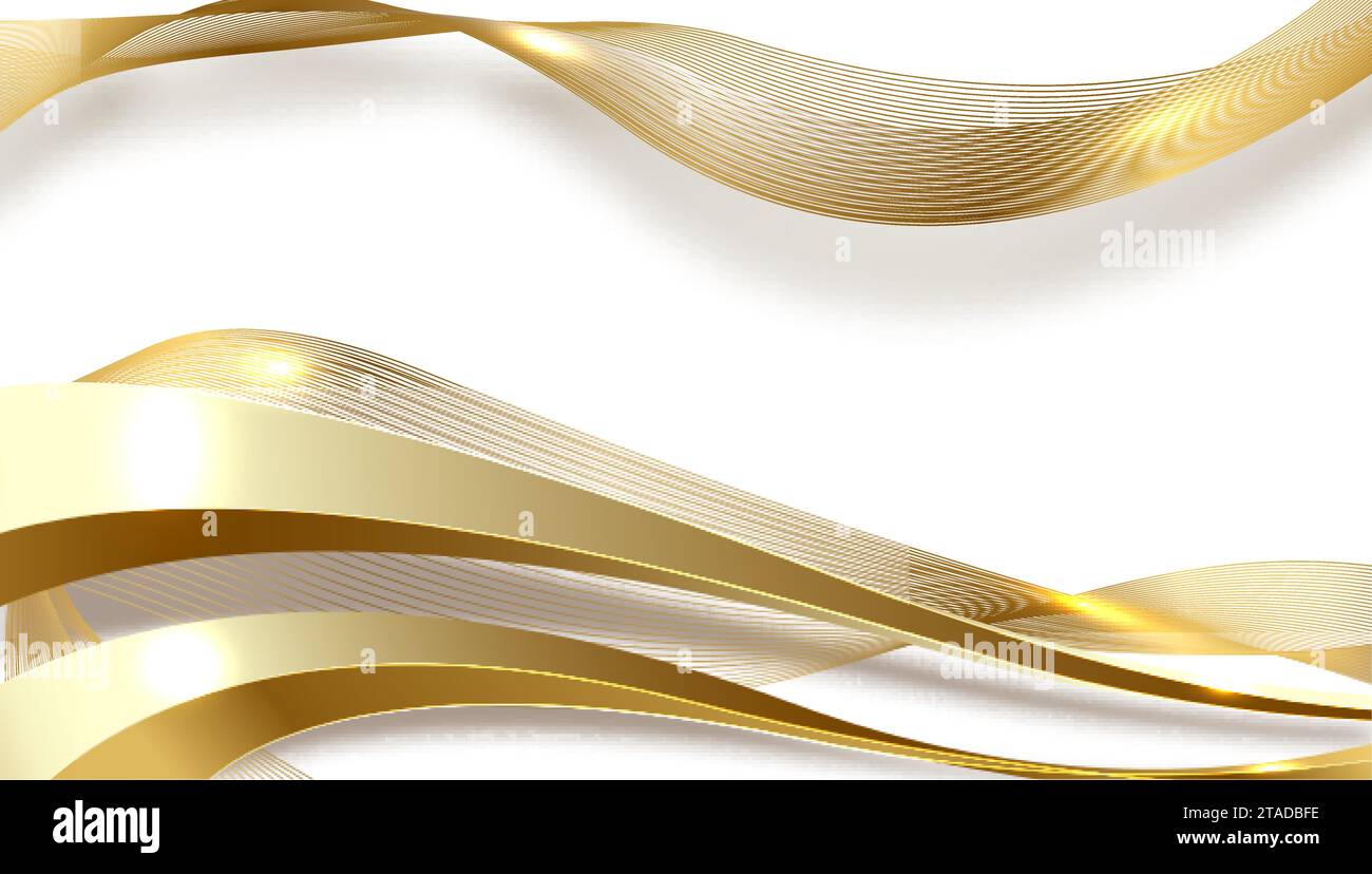 Arrière-plan de luxe avec éléments à lignes dorées scintillantes, motif banderole. Illustration de Vecteur