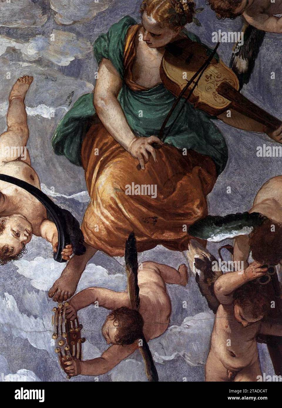 Bacchus, Vertumnus et Saturne (détail) 1560-61 par Paolo Veronese Banque D'Images
