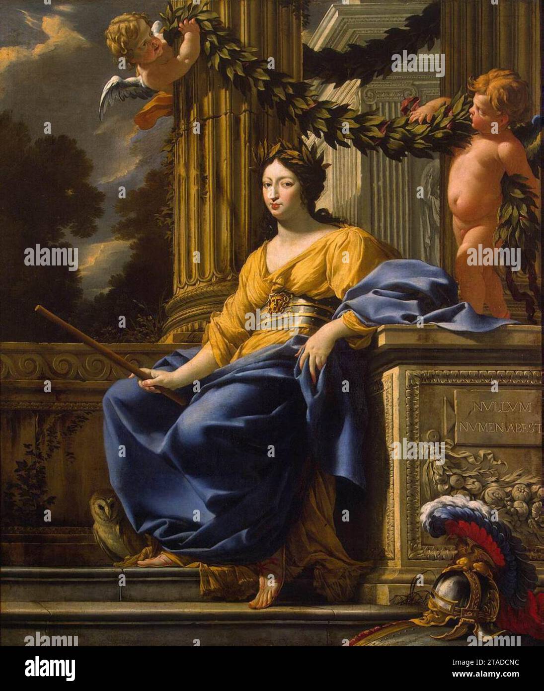 Portrait allégorique d'Anna d'Autriche comme Minerva 1640s par Simon Vouet Banque D'Images