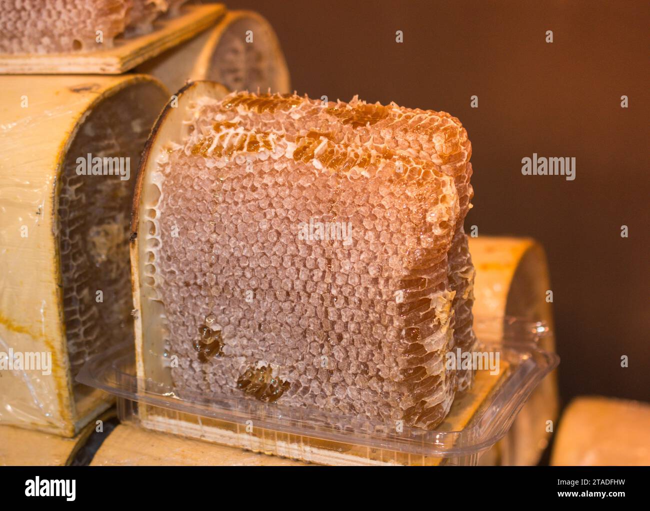 Nid d'abeille de ruche au miel doux Banque D'Images