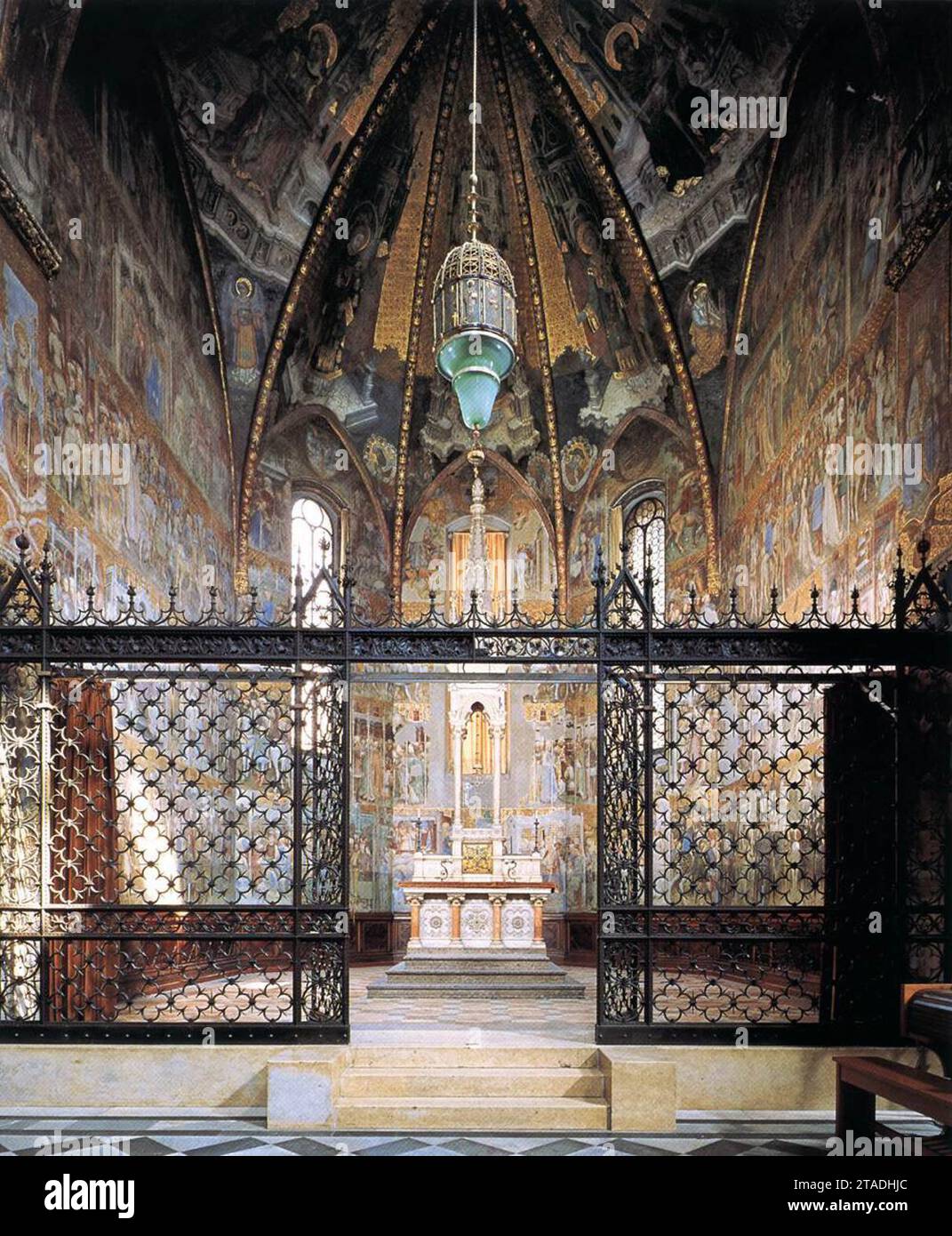 Vue de la chapelle tombale de la reine Theodolinda 1430-47 par Franceschino Zavattari Banque D'Images