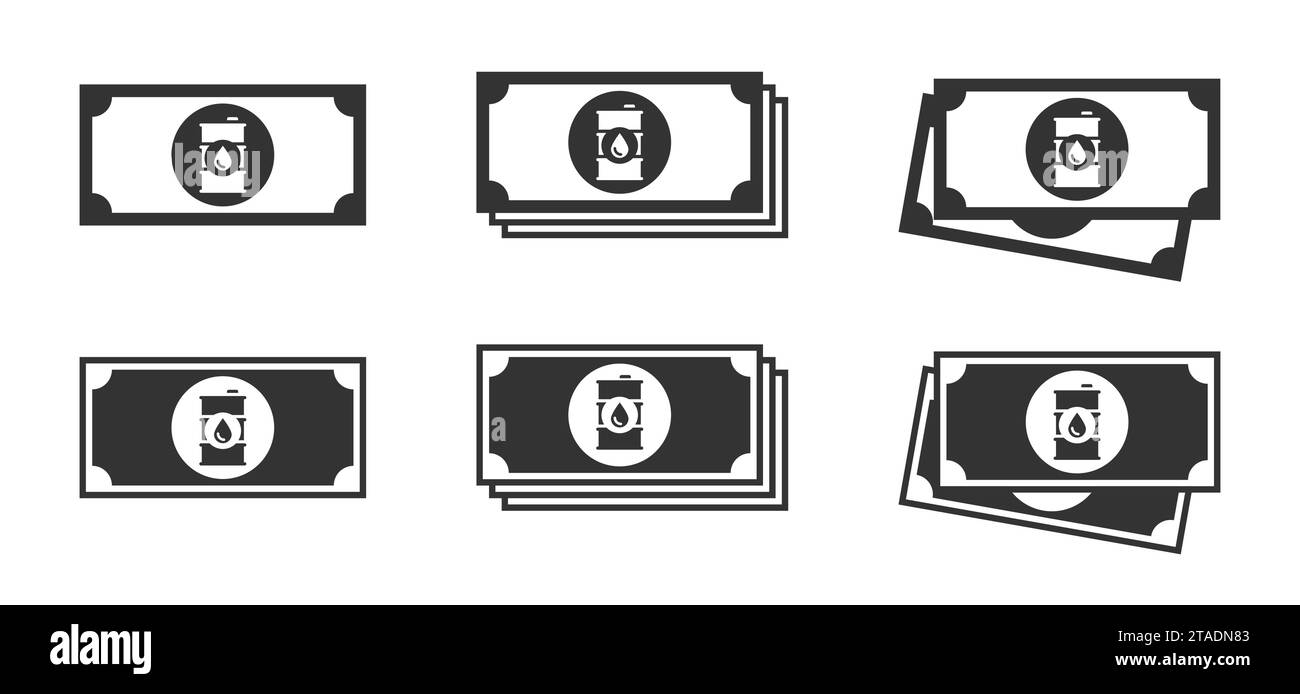 Icône de monnaie avec signe de baril d'huile. Illustration vectorielle Illustration de Vecteur