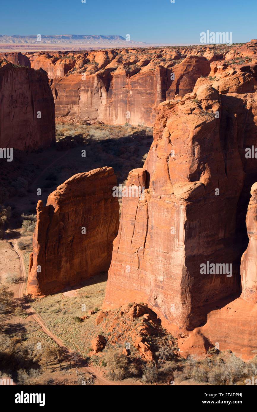 Face Rock donnent sur vue, Canyon de Chelly National Monument, Arizona Banque D'Images