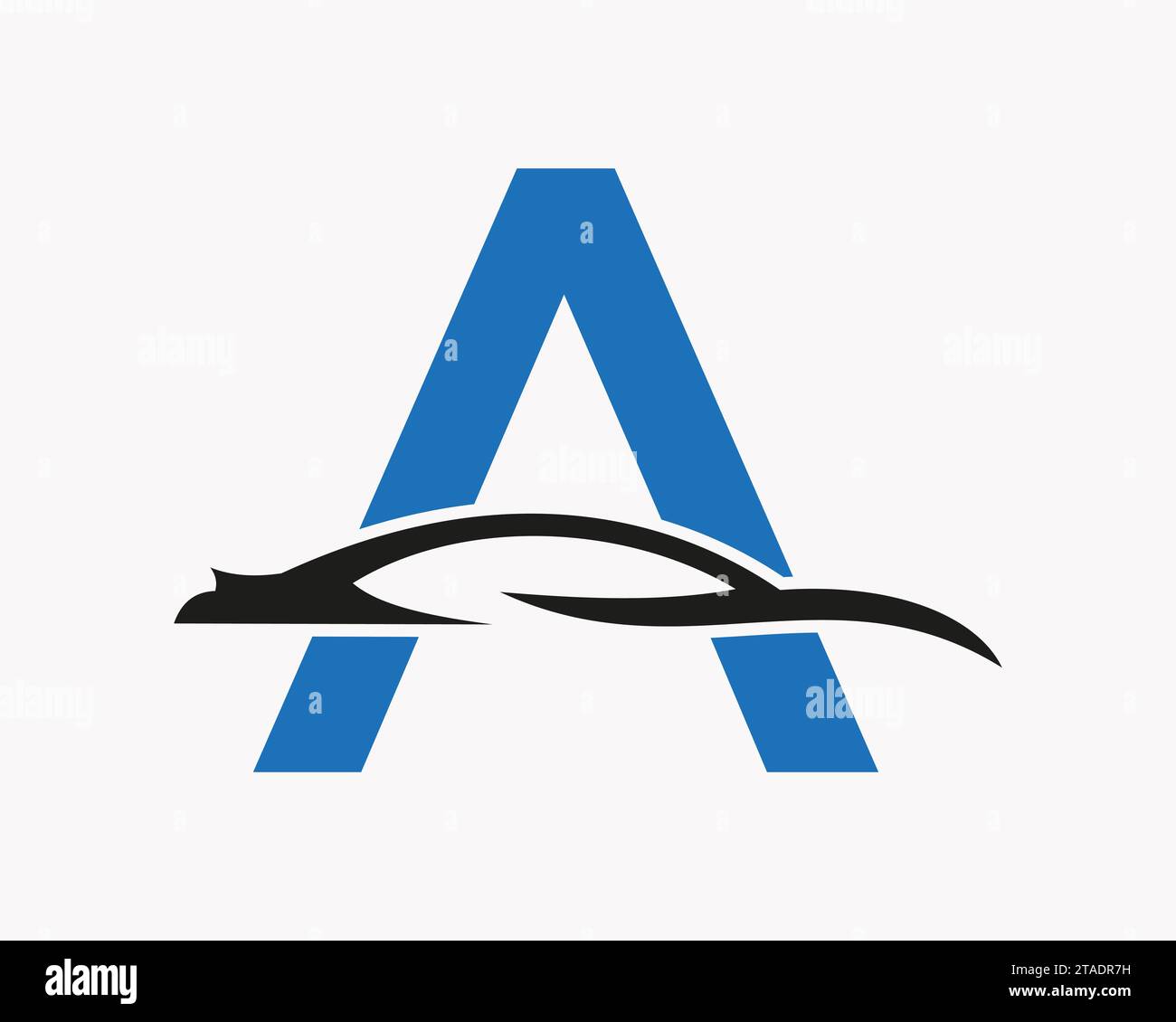 Logo de voiture sur lettre A, combinaison voiture et alphabet Illustration de Vecteur