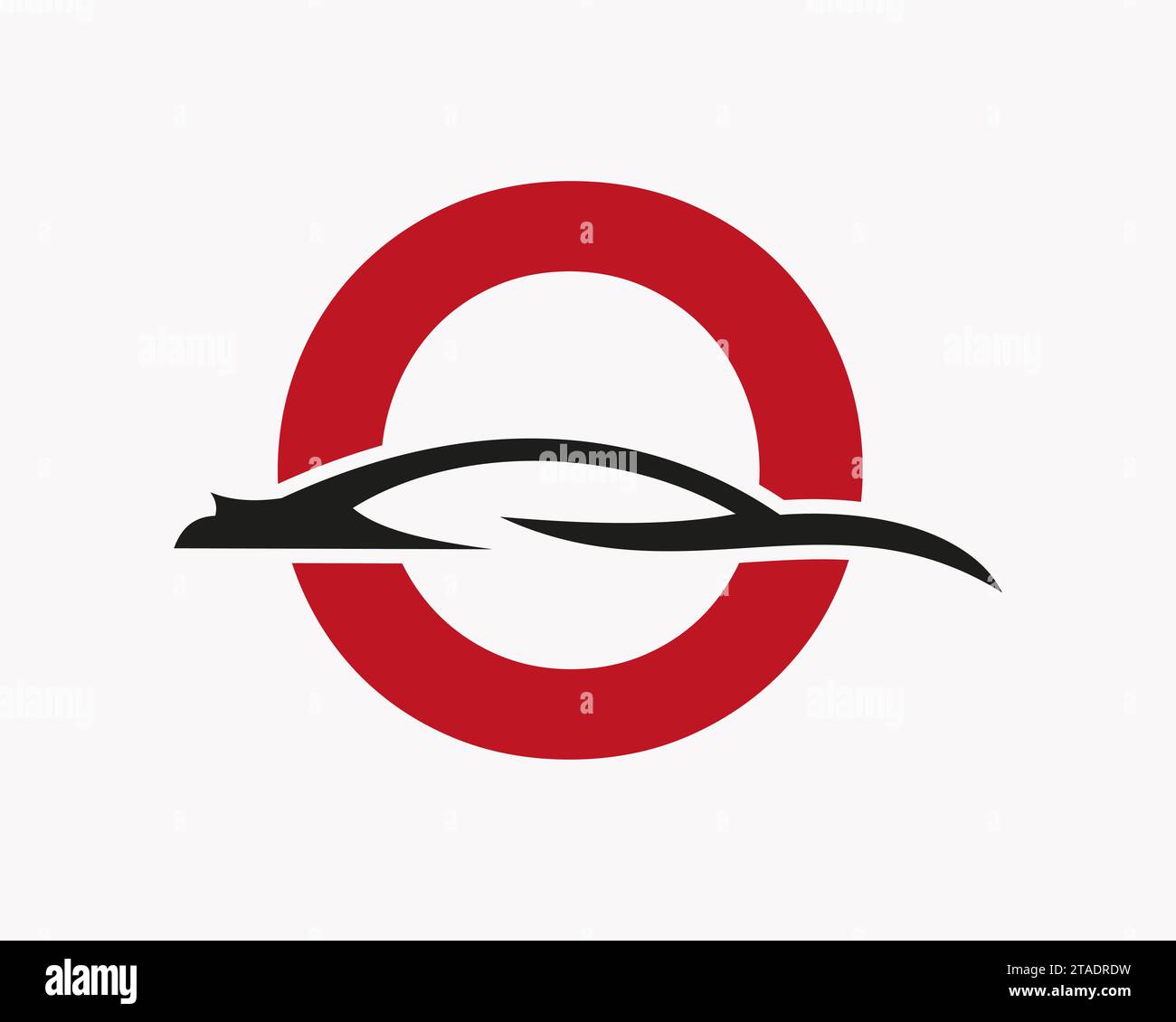 Logo de voiture sur lettre O, combinaison voiture et alphabet Illustration de Vecteur