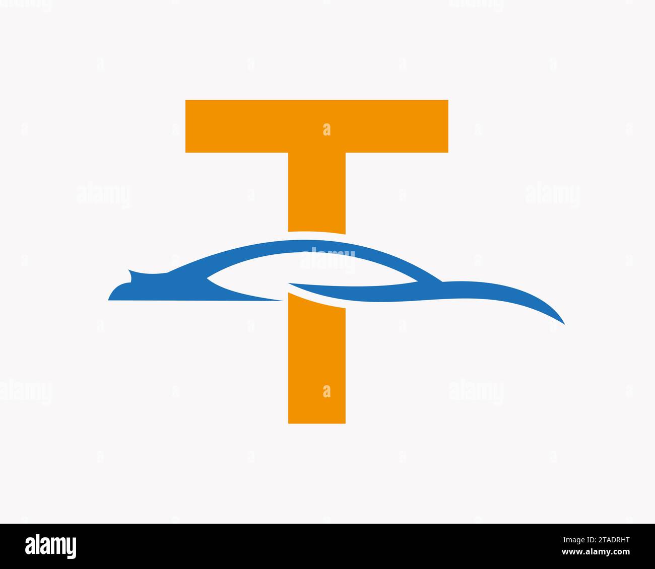 Logo de voiture sur lettre T, combinaison voiture et alphabet Illustration de Vecteur
