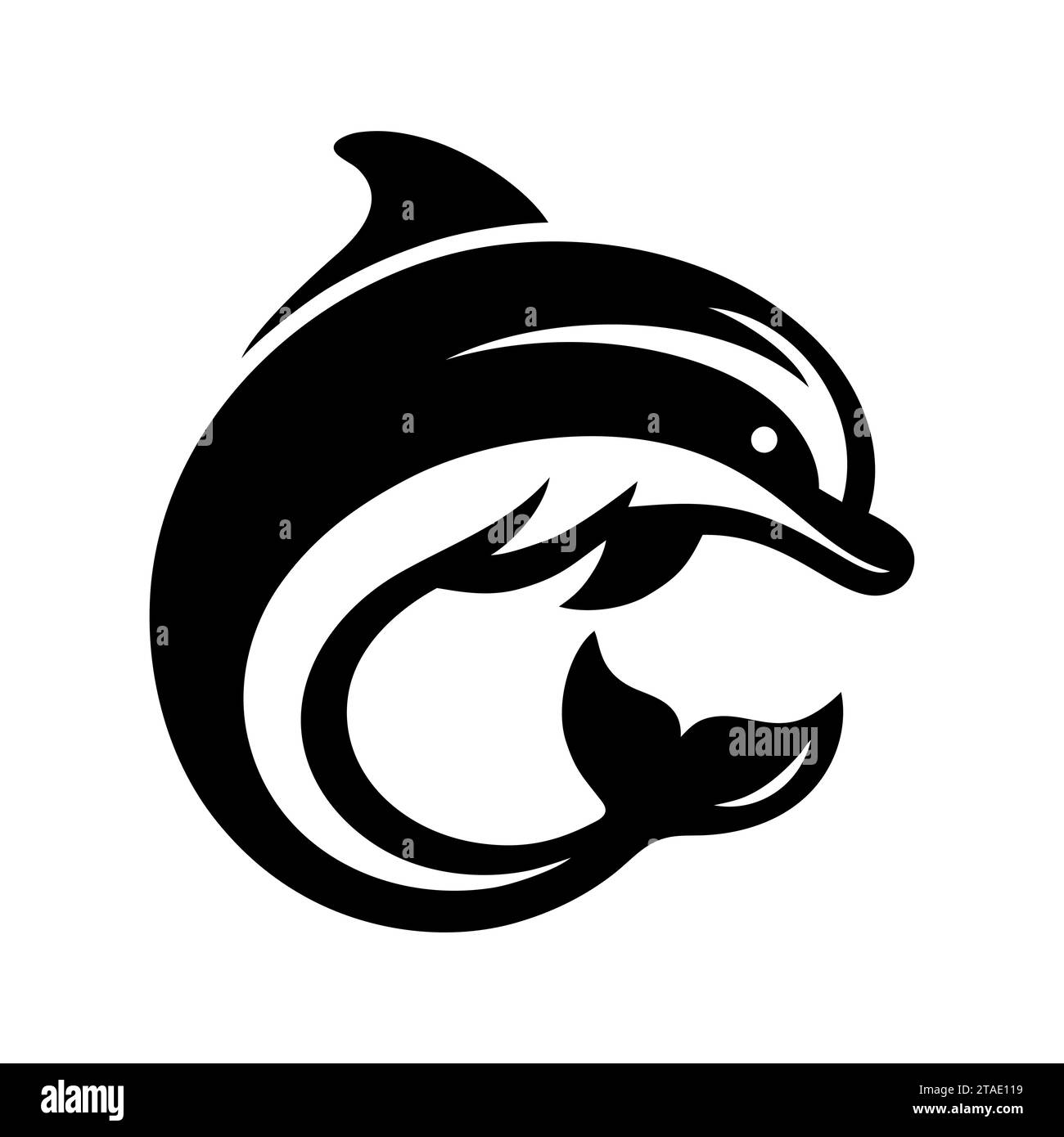 Icône Dolphin. Mammifère marin aquatique, animal marin. Illustration vectorielle. Illustration de Vecteur