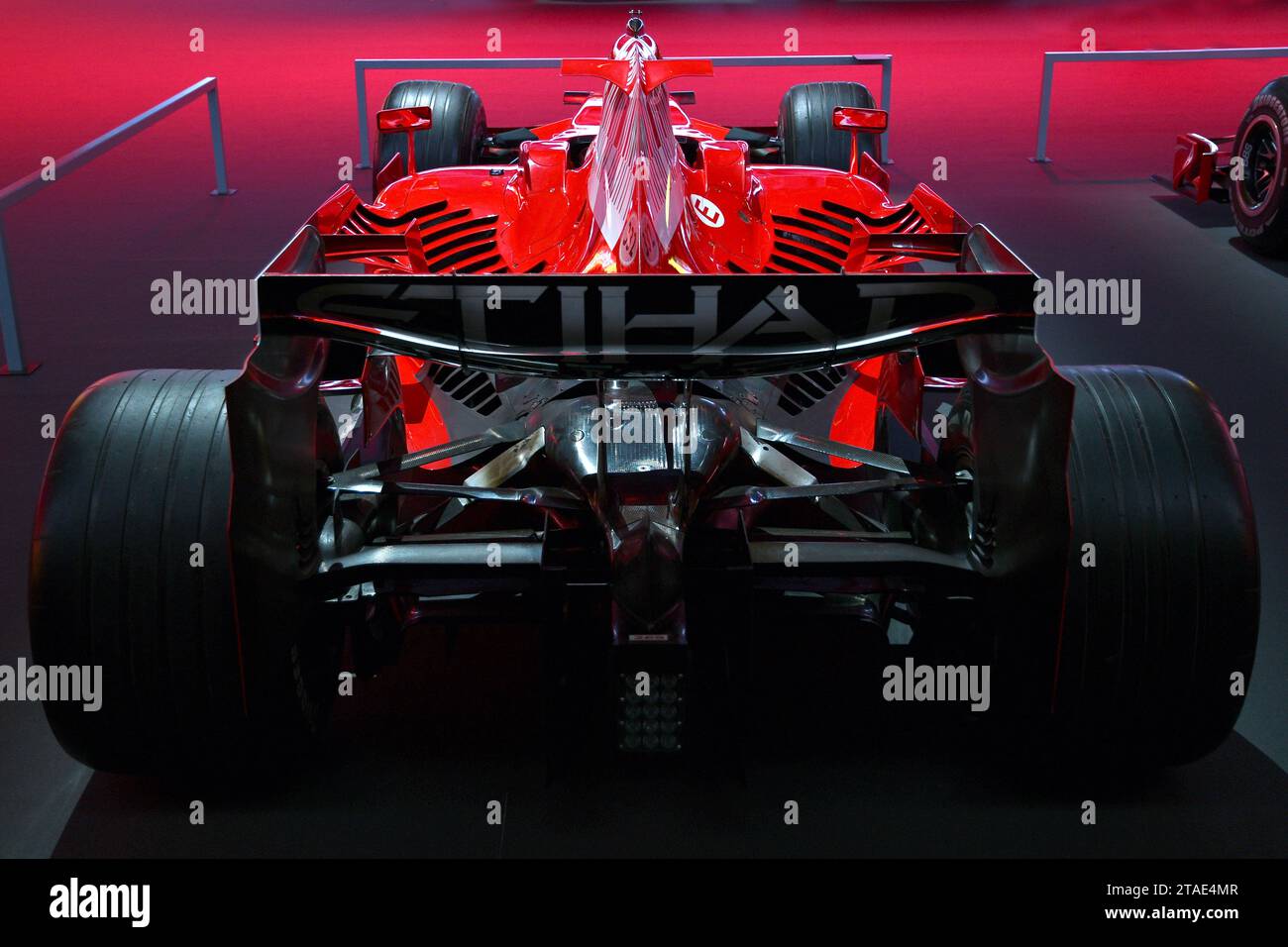 Scarperia, Mugello - 28 octobre 2023 : Ferrari F2008 de Felipe Massa exposée lors des Ferrari World finals 2023 au circuit de Mugello en Italie. Banque D'Images