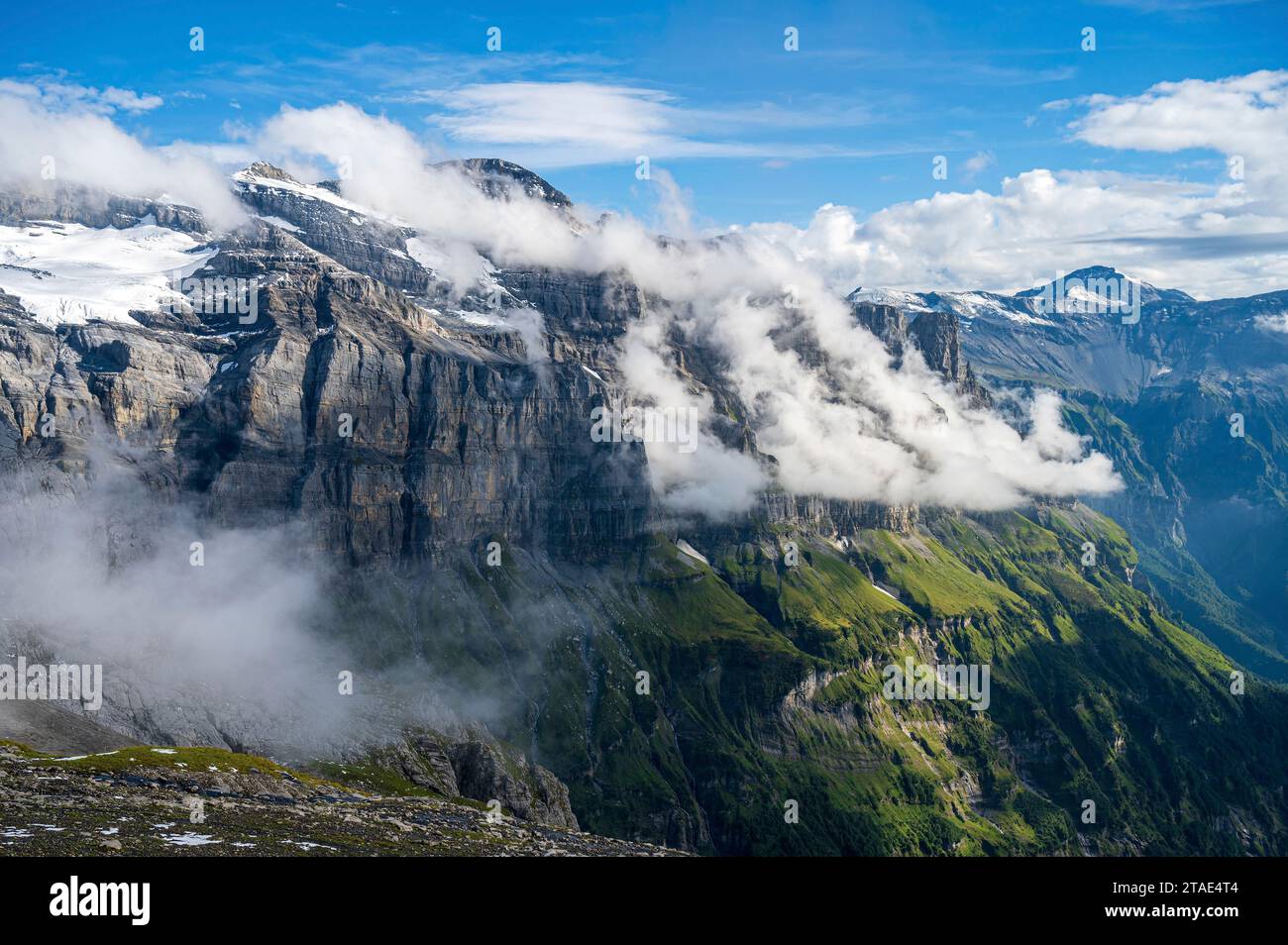 France, haute-Savoie (74), massif du Chablais, montagnes du Giffre, Sixt-fer-à-Cheval, réserve naturelle de Sixt-fer-à-Cheval, point de vue du Cirque-du-fer-à-Cheval Banque D'Images