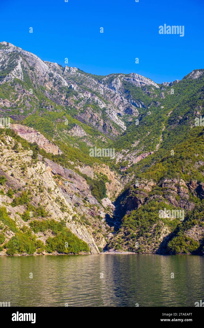 Albanie, province de Shkoder, Koman, lac Koman, lac artificiel sur la rivière Drin Banque D'Images