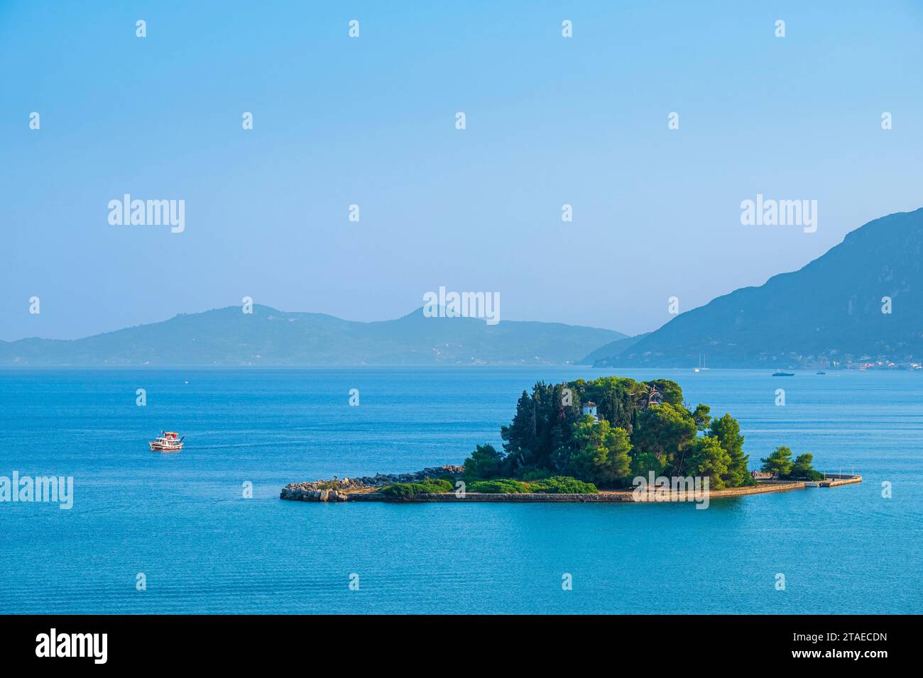 Grèce, îles Ioniennes, île de Corfou, ville de Corfou (ou Kerkyra), îlot Pontikonissi Banque D'Images