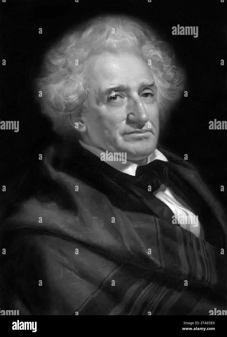 Thomas Loraine McKenney (1785-1859) a été surintendant des Affaires indiennes des États-Unis de 1824 à 1830. Alors qu'il était auparavant surintendant du Commerce et des Affaires indiennes, McKenney a aidé à obtenir l'adoption de la Loi sur la civilisation indienne de 1819. Onze ans plus tard, il a aidé à rédiger et à faire adopter la Loi sur le renvoi des Indiens de 1830. Pendant son mandat, McKenney commande des peintures de diplomates autochtones au portraitiste Charles Bird King. Cet effort le conduit finalement à compiler les trois volumes History of the Indian Tribes of North America (1836-1844). Banque D'Images